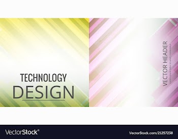 Set of abstract technology web banner vector image