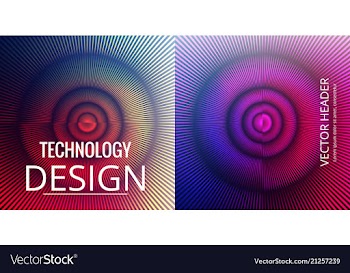 Set of abstract technology web banner vector image