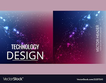 Set of abstract technology web banner vector image