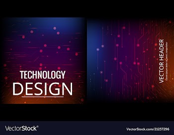 Set of abstract technology web banner vector image