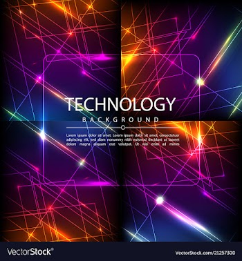Set of abstract technology web banner vector image