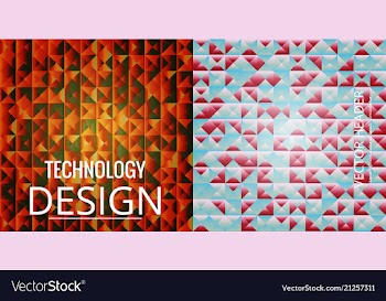 Set of abstract technology web banner vector image