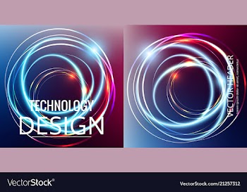 Set of abstract technology web banner vector image