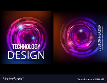 Set of abstract technology web banner vector image