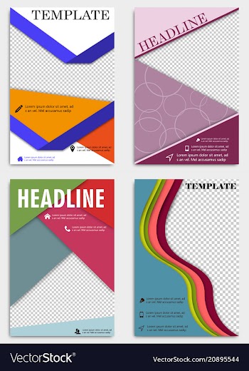 Set of abstract triangle brochures flyers design vector image