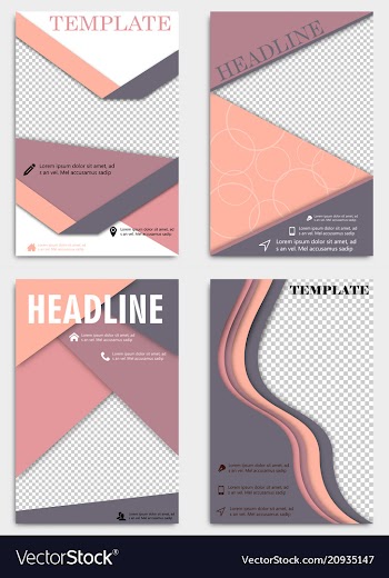 Set of abstract triangle brochures flyers design vector image