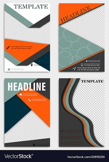 Set of abstract triangle brochures flyers design vector image