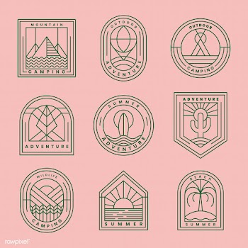 Set of adventure logo vector | Free stock vector - 516787