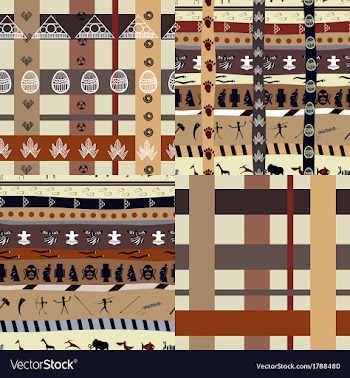 Set of African Tribal with elements of nature vector image