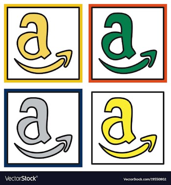 Set of amazon online shop smile store icon vector image