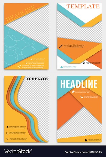 Set of annual report brochures flyers design vector image