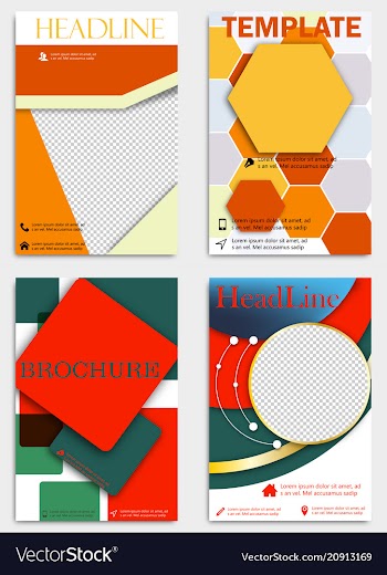 Set of annual report brochures flyers design vector image