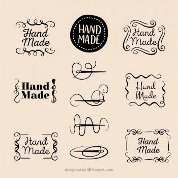 Set of antique sewing logos Free Vector