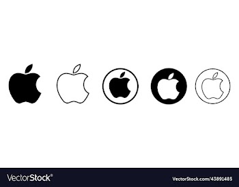 set of apple logos on white background