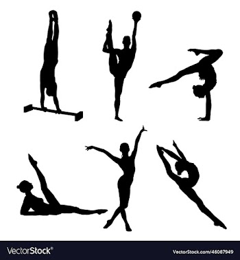 set of artistic gymnastics design silhouett
