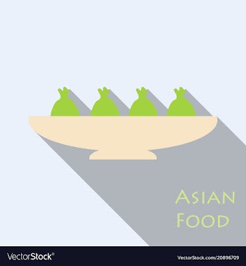 Set of asian food bibimbap gedza ramen and sushi vector image
