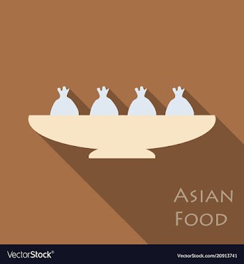 Set of asian food bibimbap gedza ramen and sushi vector image