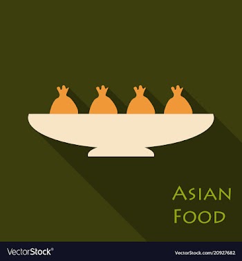 Set of asian food bibimbap gedza ramen and sushi vector image