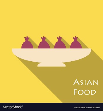 Set of asian food bibimbap gedza ramen and sushi vector image
