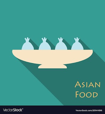 Set of asian food bibimbap gedza ramen and sushi vector image