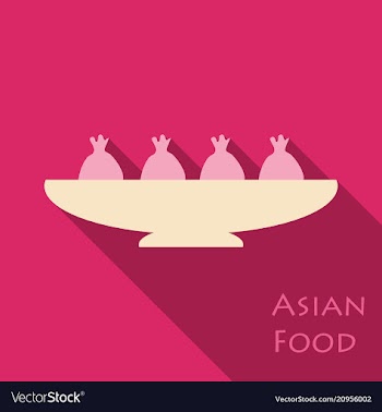 Set of asian food bibimbap gedza ramen and sushi vector image
