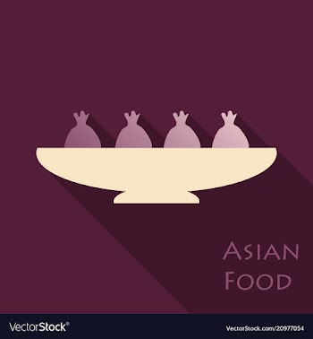 Set of asian food bibimbap gedza ramen and sushi vector image