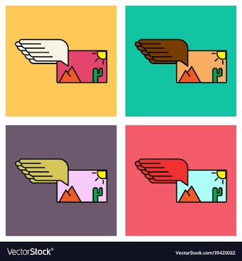 Set of attached photo line icon on background vector image