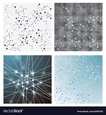 Set of background - dna strands coming out of a vector image