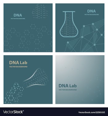 Set of background - dna strands coming out of a vector image