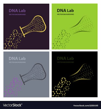 Set of background - dna strands coming out of a vector image