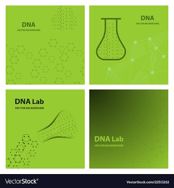 Set of background - dna strands coming out of a vector image
