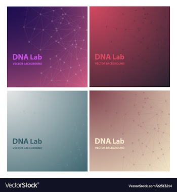 Set of background - dna strands coming out of a vector image