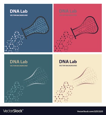 Set of background - dna strands coming out of a vector image