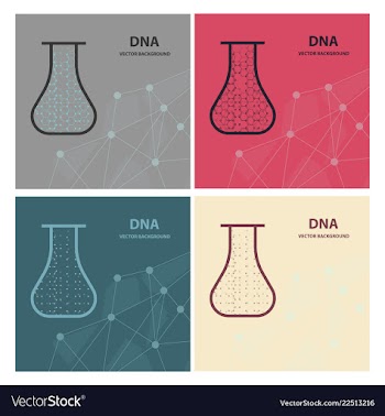 Set of background - dna strands coming out of a vector image