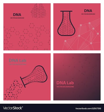 Set of background - dna strands coming out of a vector image