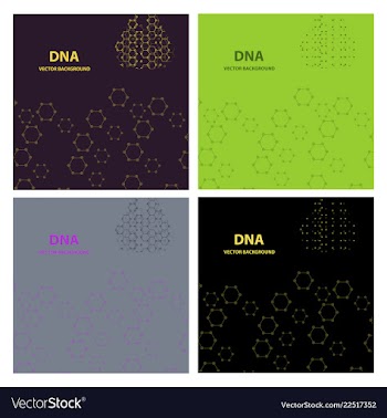 Set of background - dna strands coming out of a vector image