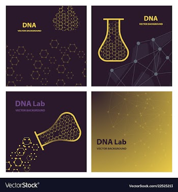 Set of background - dna strands coming out of a vector image