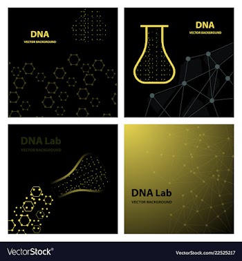 Set of background - dna strands coming out of a vector image