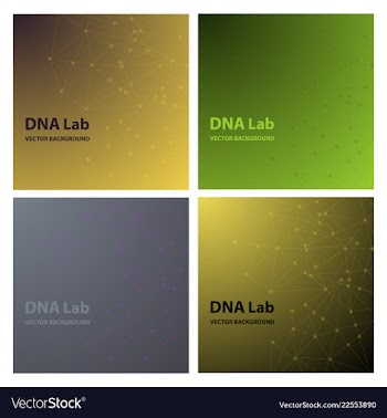 Set of background - dna strands coming out of a vector image