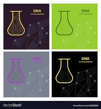 Set of background - dna strands coming out of a vector image