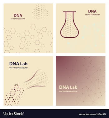 Set of background - dna strands coming out of a vector image