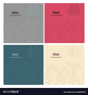 Set of background - dna strands coming out of a vector image