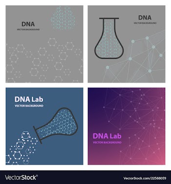 Set of background - dna strands coming out of a vector image