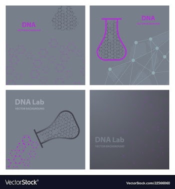 Set of background - dna strands coming out of a vector image