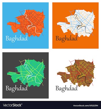 Set of baghdad city map - iraq flat isolated on vector image