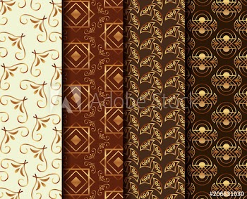 set of banners art deco geometric abstract motif vector illustration