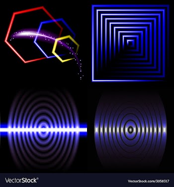 Set of Beautifully glowing neon abstract vector image