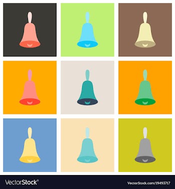 Set of bell icon alarm service bell handbell vector image
