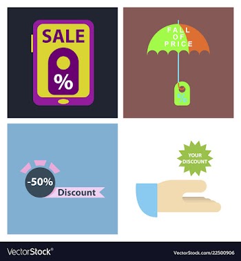 Set of big sale banner ribbon vector image