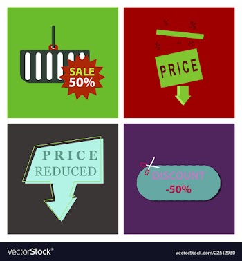 Set of big sale banner ribbon vector image